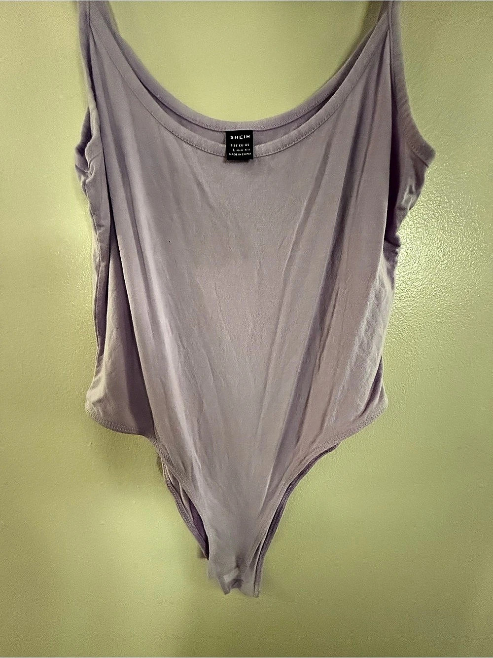 SHEIN SXY Solid Scoop Neck Tank Bodysuit Purple large